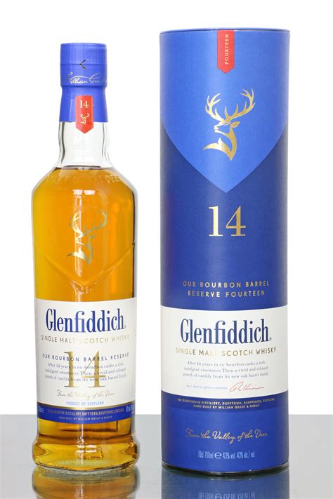 Glenfiddich 14 Year Old Single Malt Bourbon Barrel Reserve.